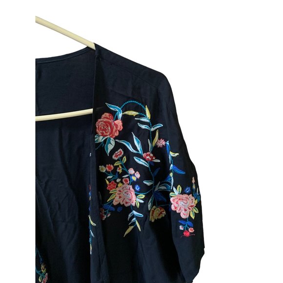 Nine Britton Womens Size XL Oversize Embroidered Jacket Open Front Cardigan Shor - Picture 5 of 13